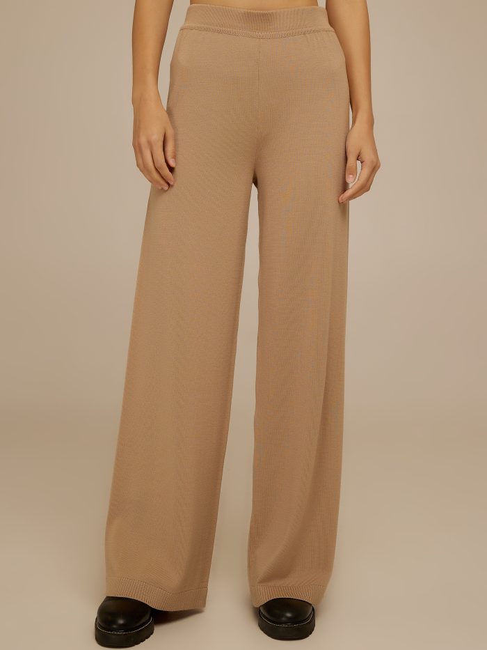 PANTS BEIGE straight cut 100% merino 9110