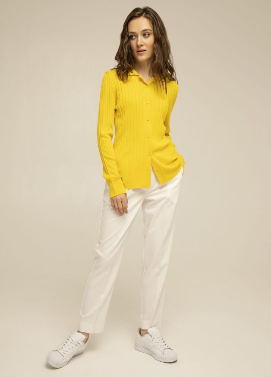 JUMPER YELLOW viscose polo with ribbing 1029-Collections_Ready to Wear_4