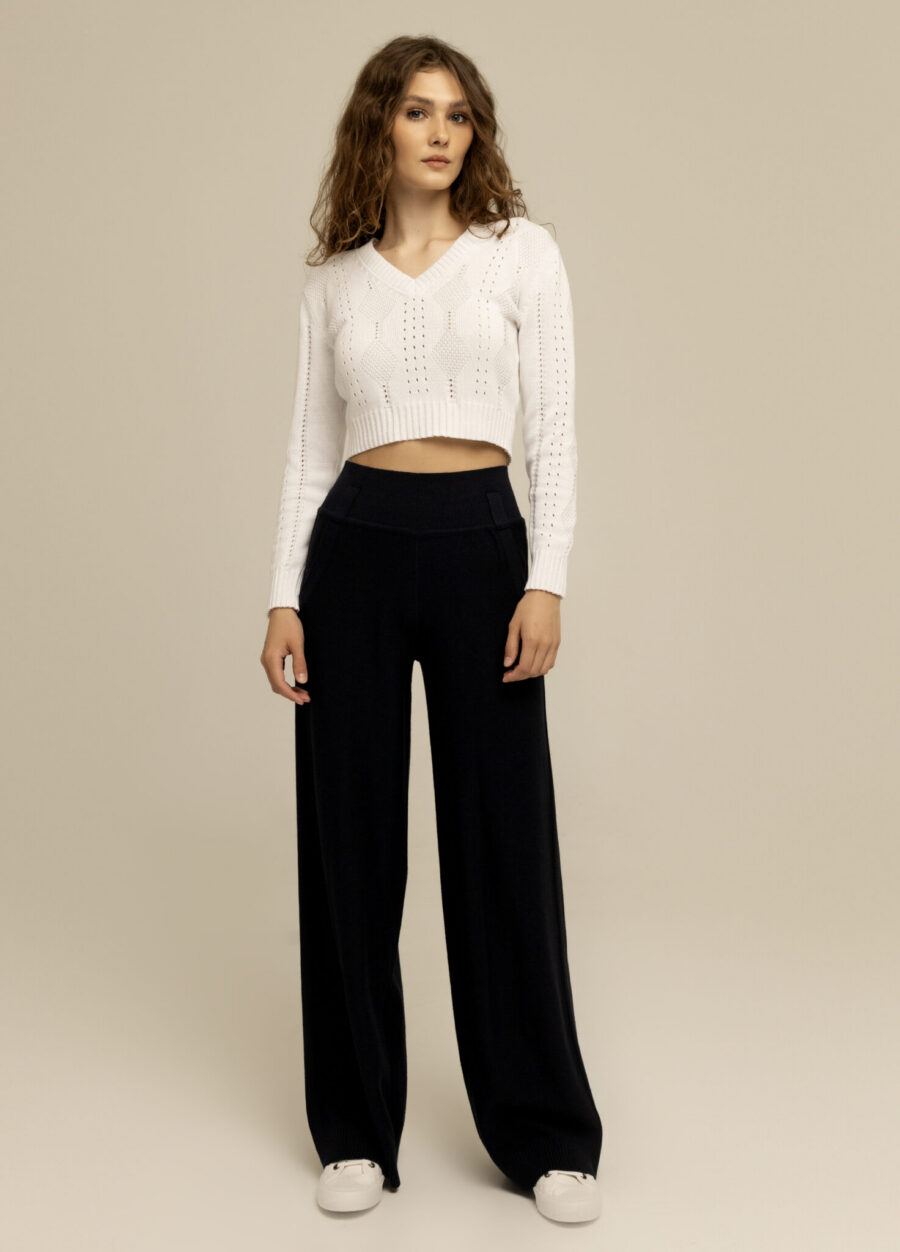 JUMPER WHITE short with V-neck 3004-Collections_Ready to Wear_4