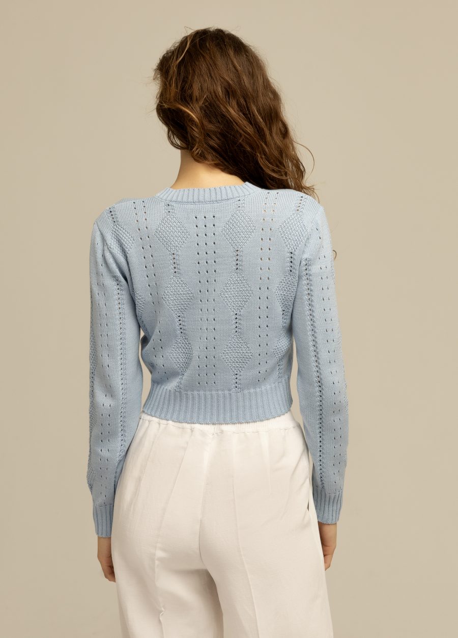 JUMPER BLUE short with V-neck 3004-Collections_Ready to Wear_4