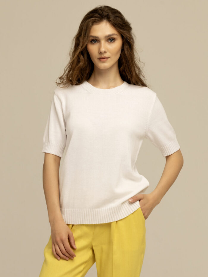 JUMPER WHITE made of semi-cotton 3007