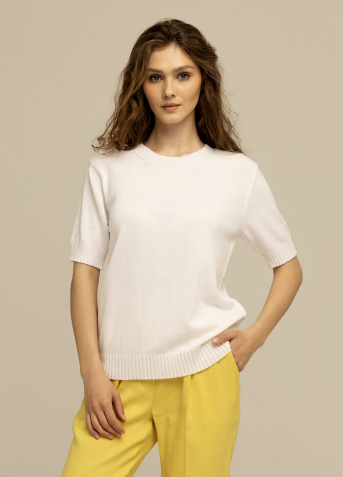 JUMPER WHITE made of semi-cotton 3007