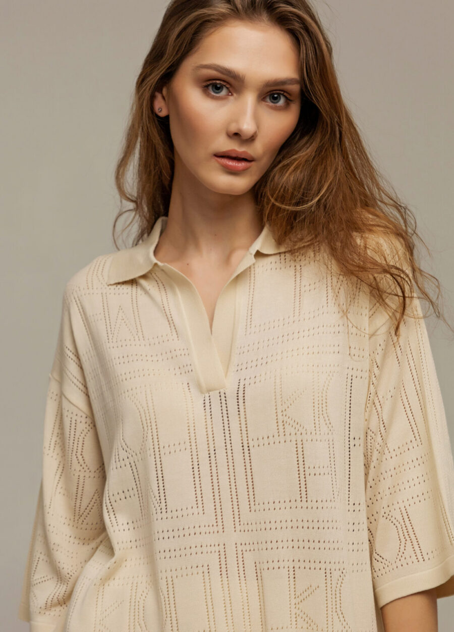 DRESS BEIGE polo oversized viscose 3013-Collections_Dresses_2