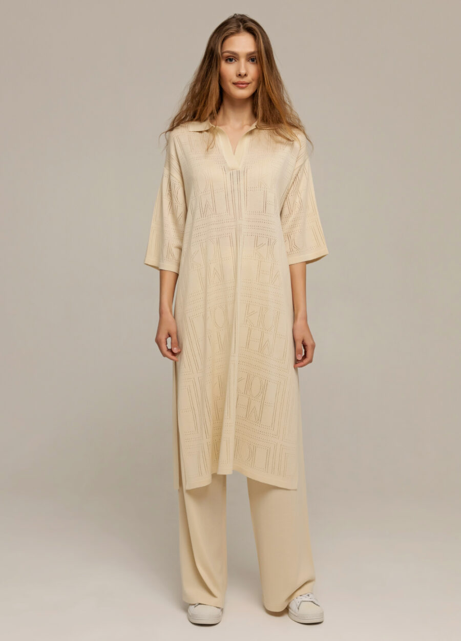 DRESS BEIGE polo oversized viscose 3013-Collections_Dresses_1