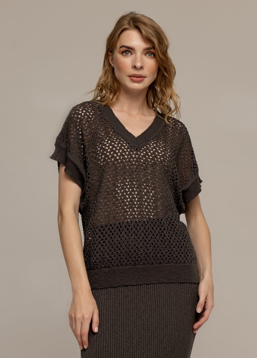 JUMPER DARK-GREY made of linen and cotton 3046-Collections_Ready to Wear_1