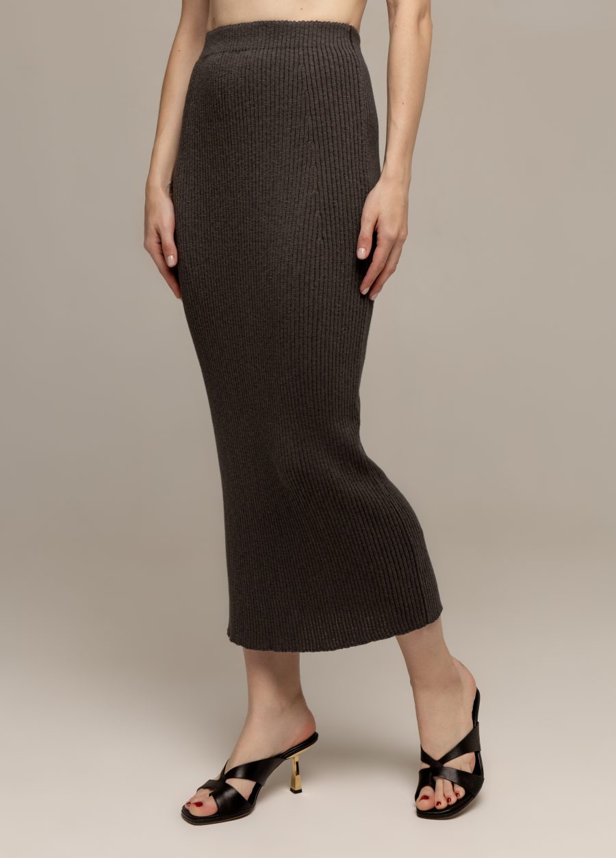 SKIRT DARK GREY pencil with linen 3069-Collections_Ready to Wear_2
