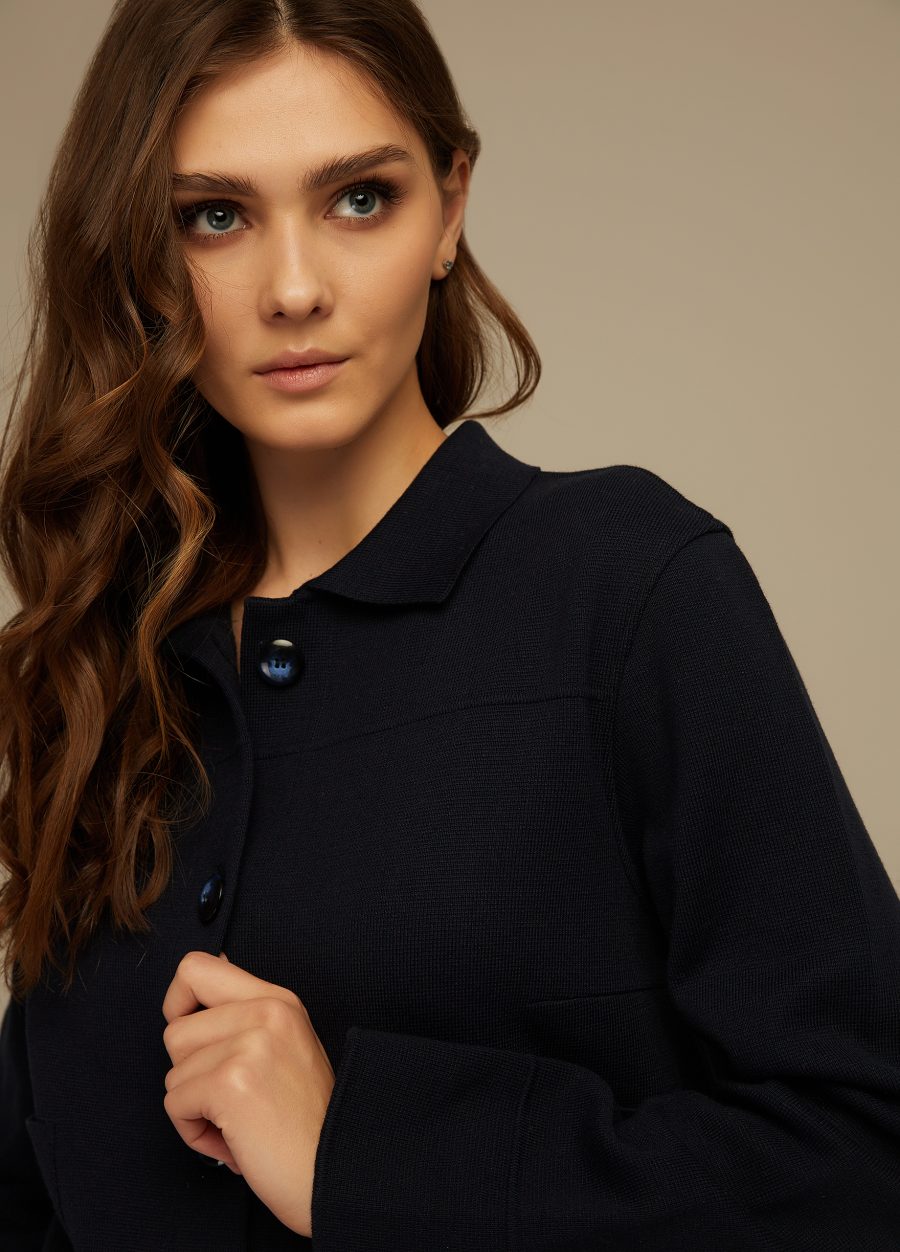 JACKET BLUE with turn-down collar 4001-Jackets & Cardigans_Ready to Wear_7
