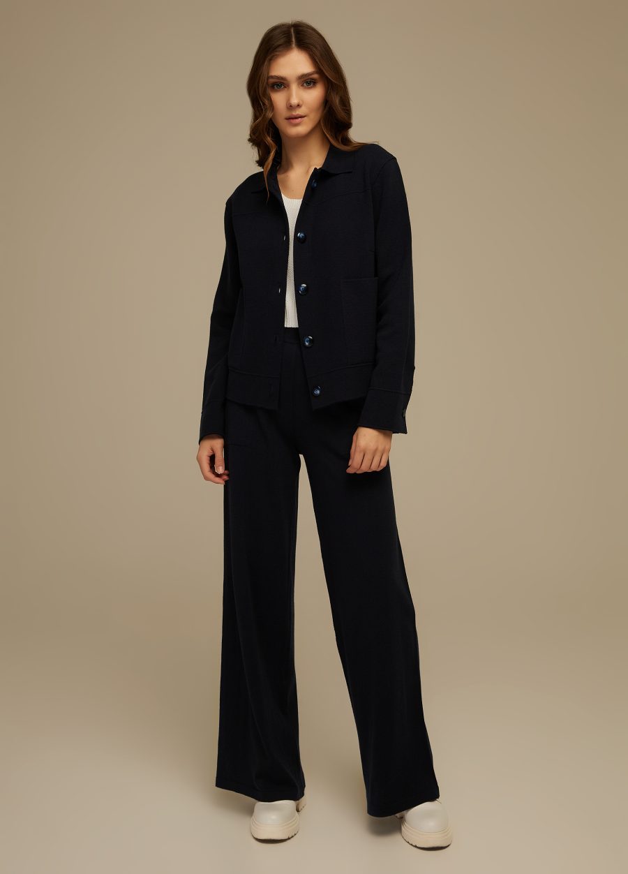 JACKET BLUE with turn-down collar 4001-Jackets & Cardigans_Ready to Wear_9