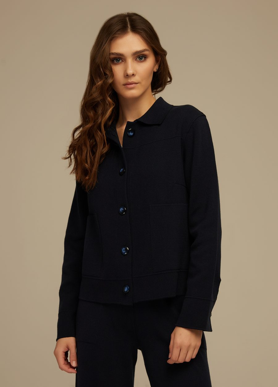 JACKET BLUE with turn-down collar 4001-Jackets & Cardigans_Ready to Wear_11