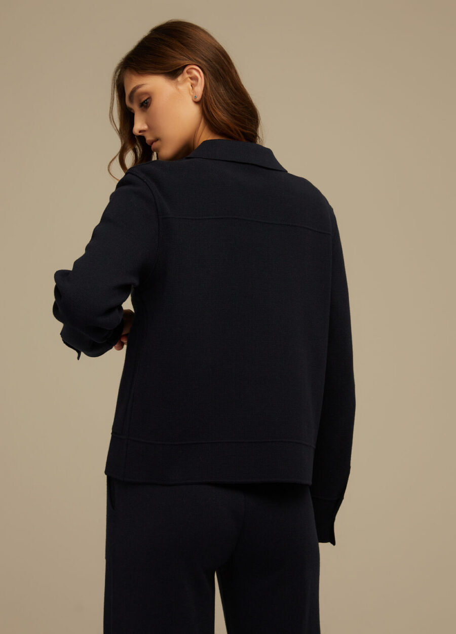 JACKET BLUE with turn-down collar 4001-Jackets & Cardigans_Ready to Wear_10