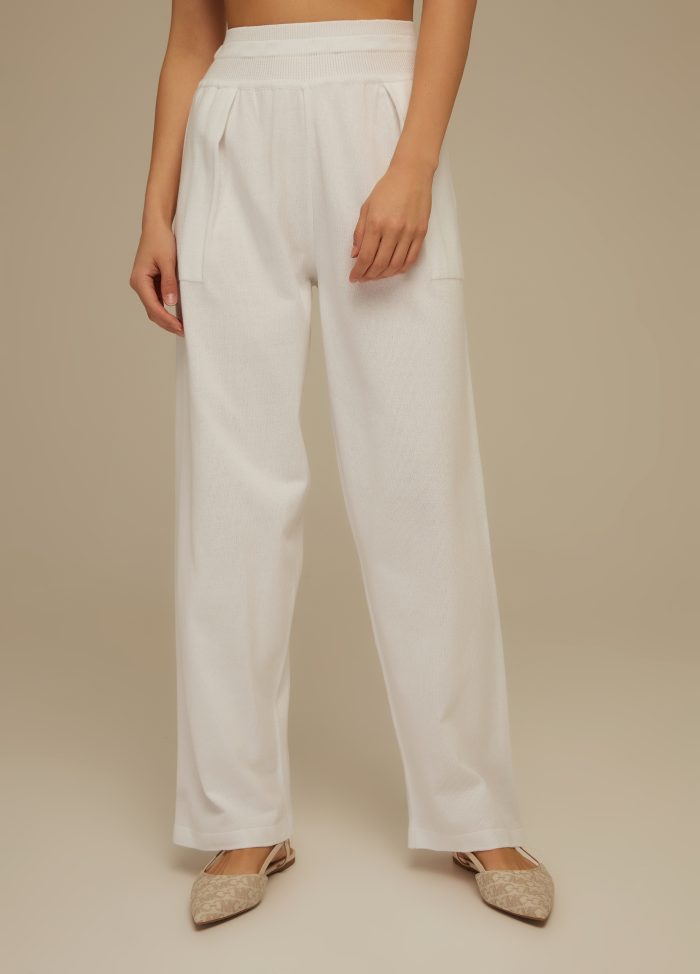 PANTS WHITE made of semi-cotton 4005