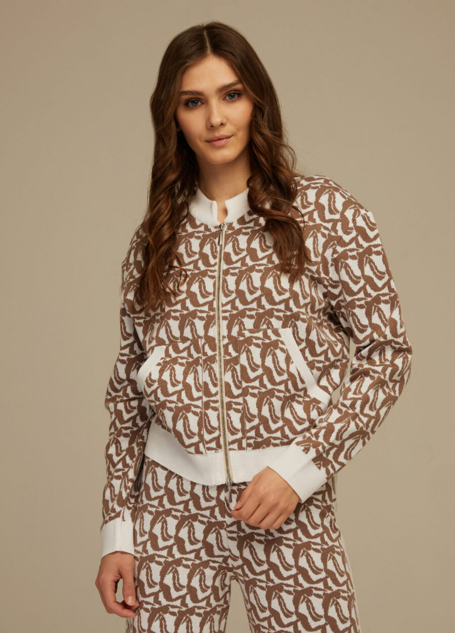 JACKET MOCCO with a zipper made of semi-cotton in print 4013-Collections_Jackets & Cardigans_1