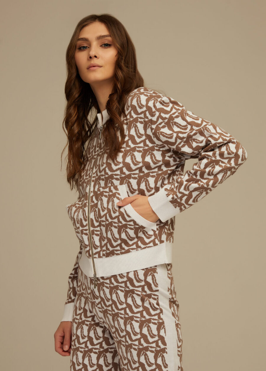 JACKET MOCCO with a zipper made of semi-cotton in print 4013-Collections_Jackets & Cardigans_3