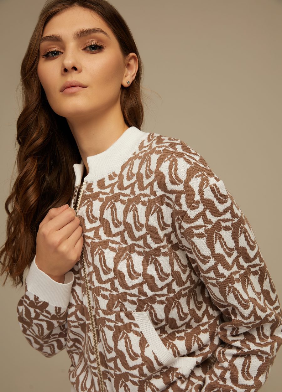 JACKET MOCCO with a zipper made of semi-cotton in print 4013-Collections_Jackets & Cardigans_2