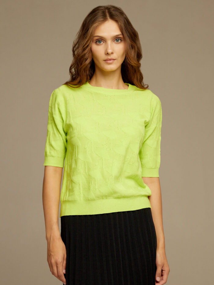 JUMPER GREEN with a lowered shoulder line 4019
