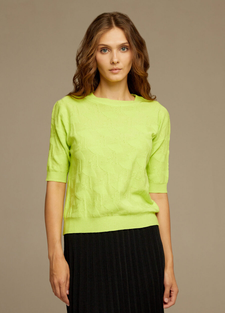 JUMPER GREEN with a lowered shoulder line 4019-Collections_Ready to Wear_1