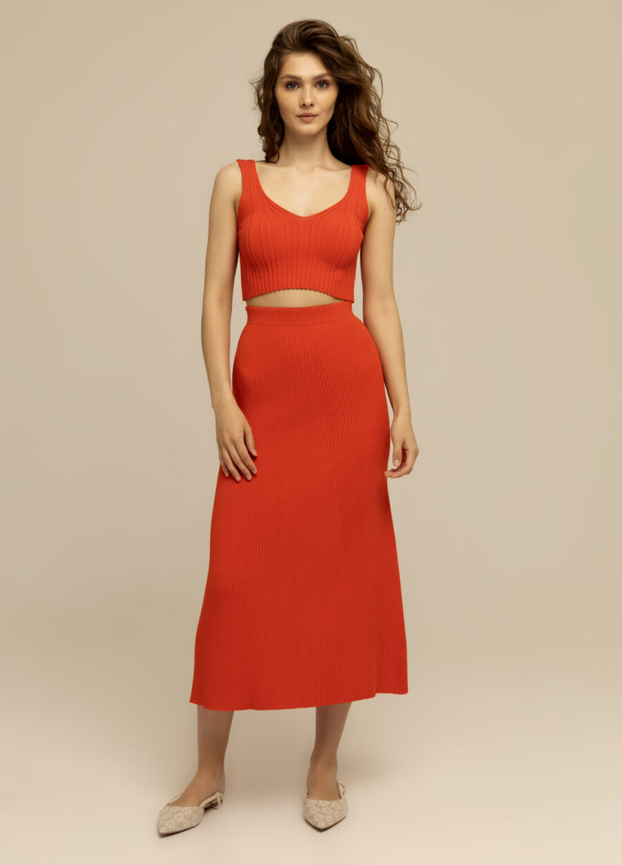 TOP RED T-shirt with ribbing 4025-Collections_Ready to Wear_5