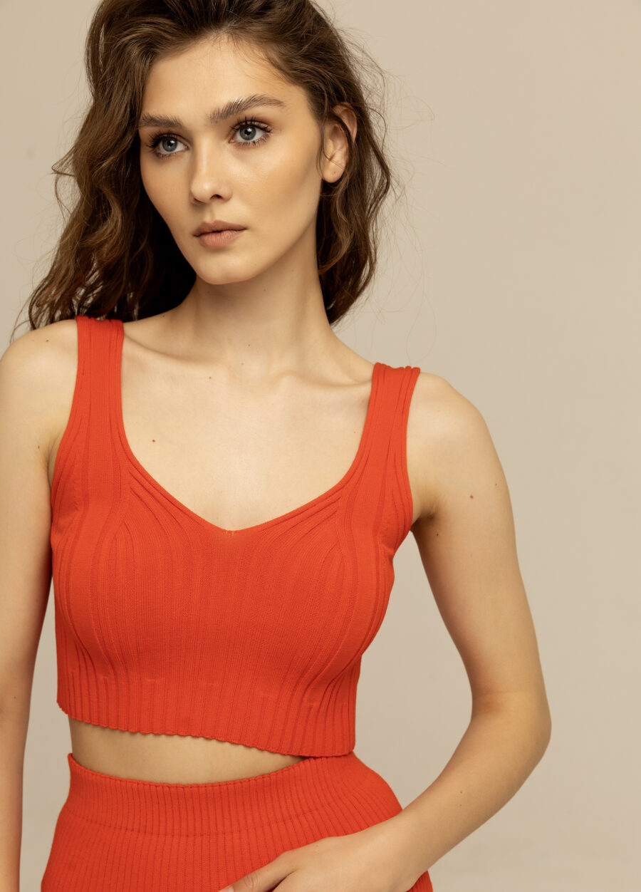 TOP RED T-shirt with ribbing 4025-Collections_Ready to Wear_4