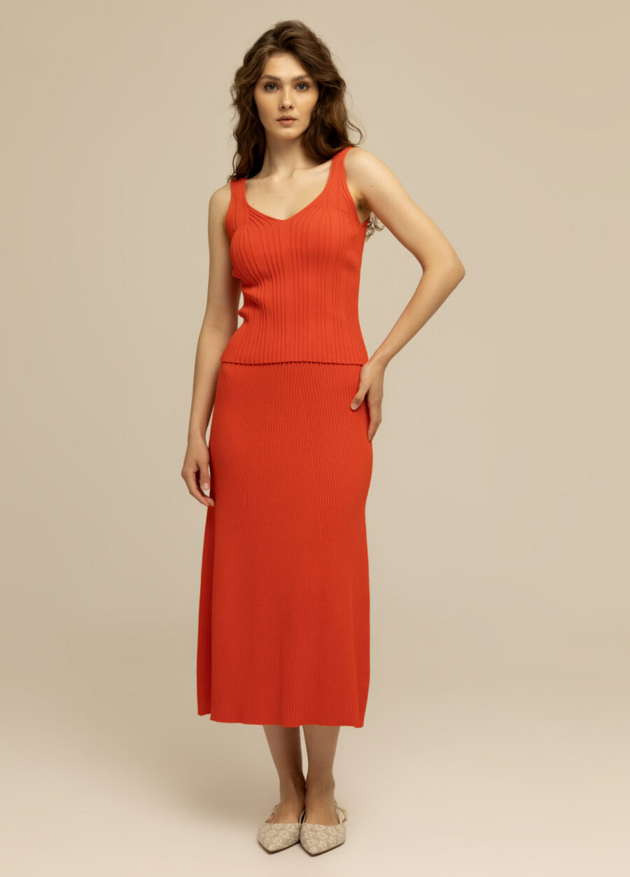 TOP RED T-shirt with ribbing 4025-Collections_Ready to Wear_8