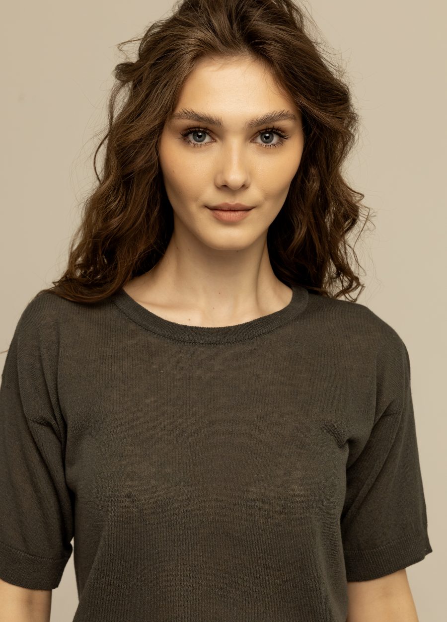 JUMPER DARK GRAY T-shirt made of linen 4037-Collections_Ready to Wear_2