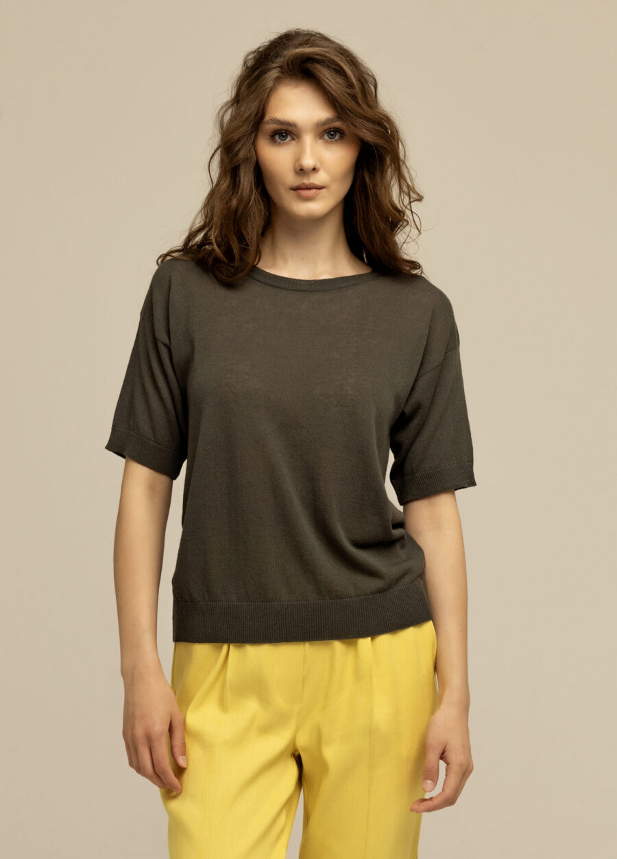 JUMPER DARK GRAY T-shirt made of linen 4037-Collections_Ready to Wear_1