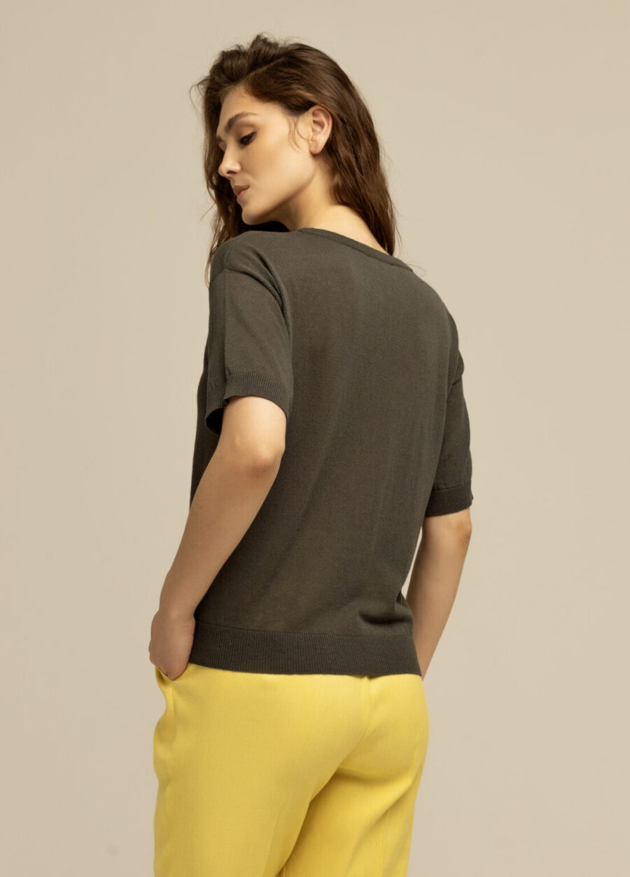 JUMPER DARK GRAY T-shirt made of linen 4037-Collections_Ready to Wear_3