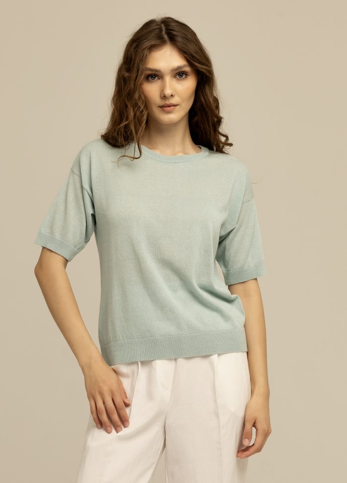 JUMPER MINT made of linen 4037