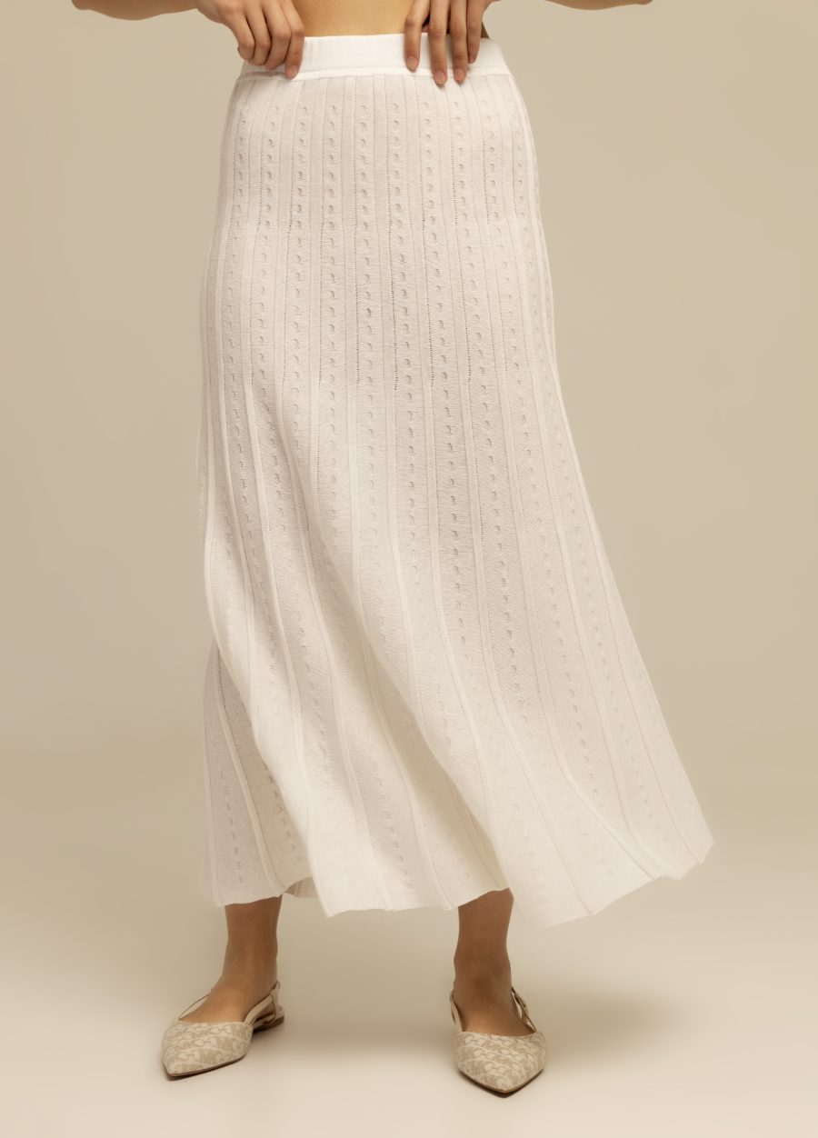 SKIRT WHITE A-line with linen 4048-Collections_Ready to Wear_3