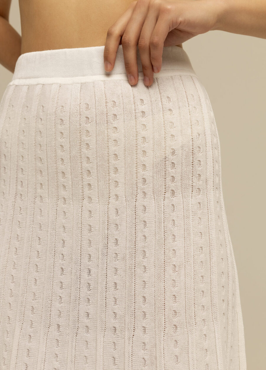 SKIRT WHITE A-line with linen 4048-Collections_Ready to Wear_2