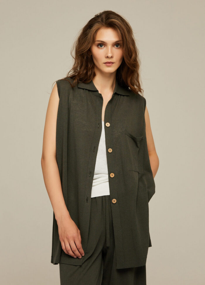 VEST DARK GRAY with linen 4051