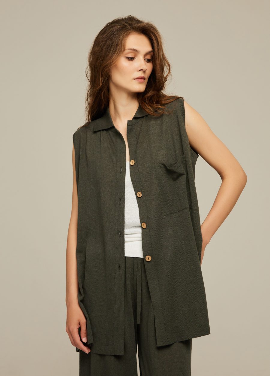 VEST DARK GRAY with linen 4051-Collections_Ready to Wear_3