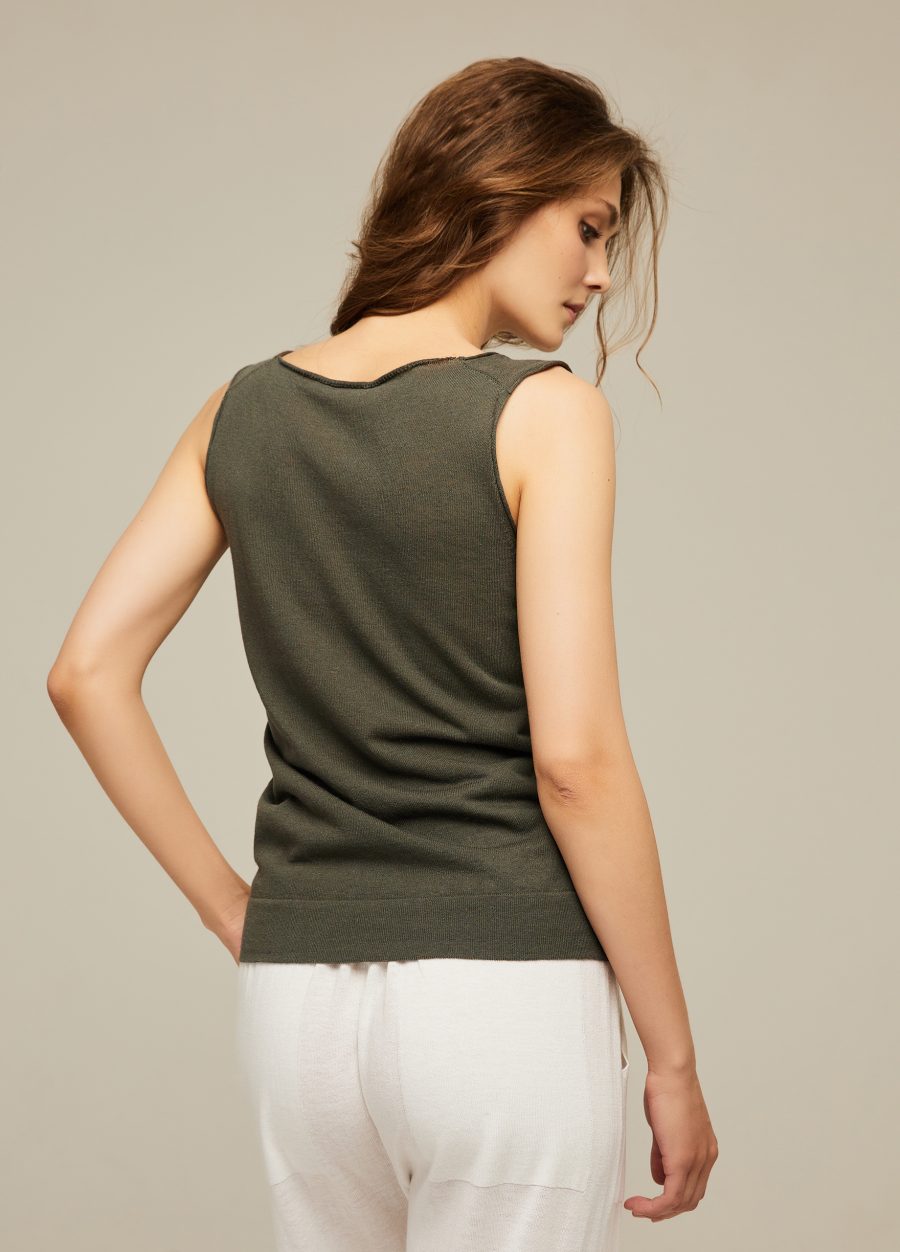 T-shirt DARK gray with linen 4052-Collections_Ready to Wear_3