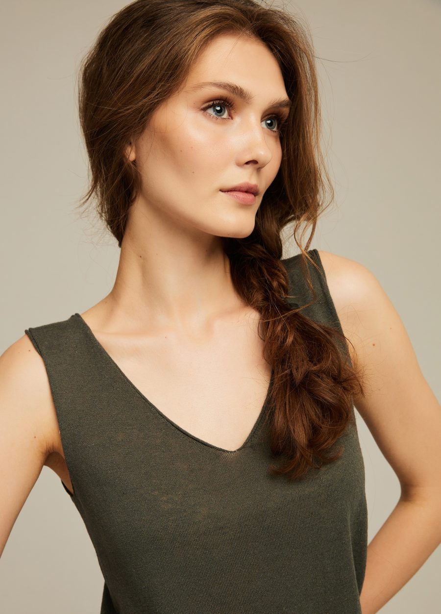 T-shirt DARK gray with linen 4052-Collections_Ready to Wear_2