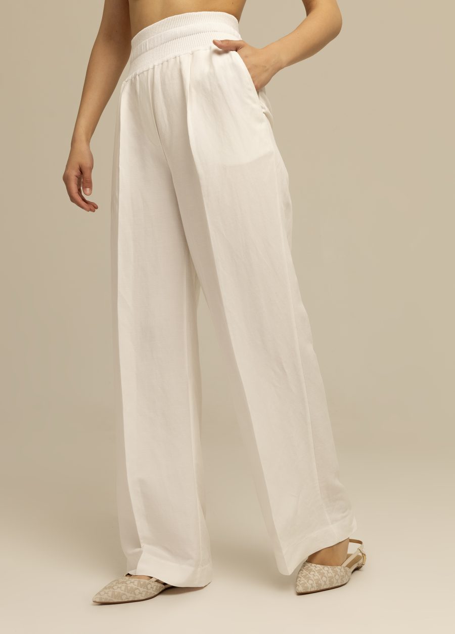 PANTS WHITE linen high rise, straight with arrows 4061-Collections_Ready to Wear_3