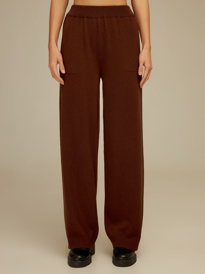 CHOCOLATE BROWN PANTS straight cut with pockets 4088