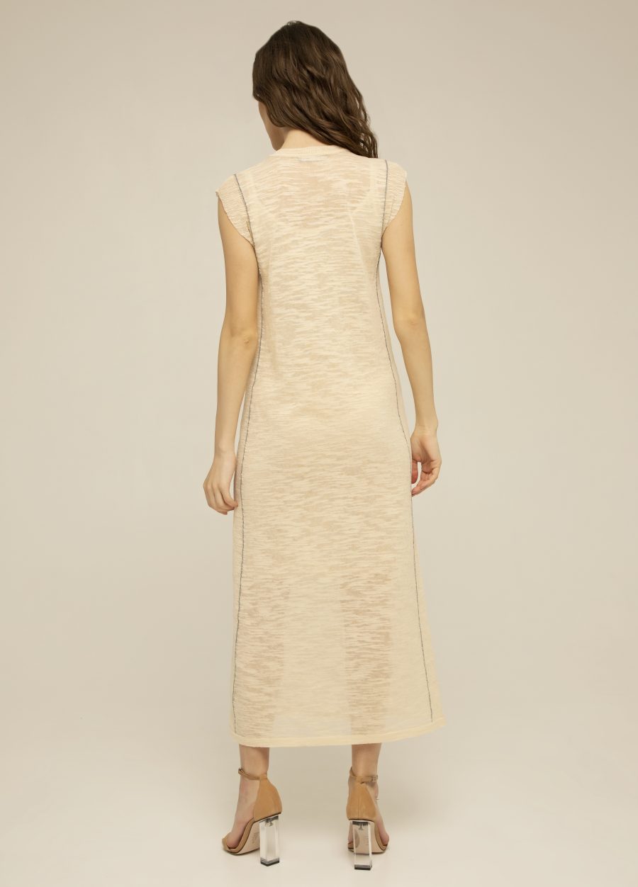 DRESS BEIGE light summer translucent midi made of cotton 9026-Collections_Dresses_4