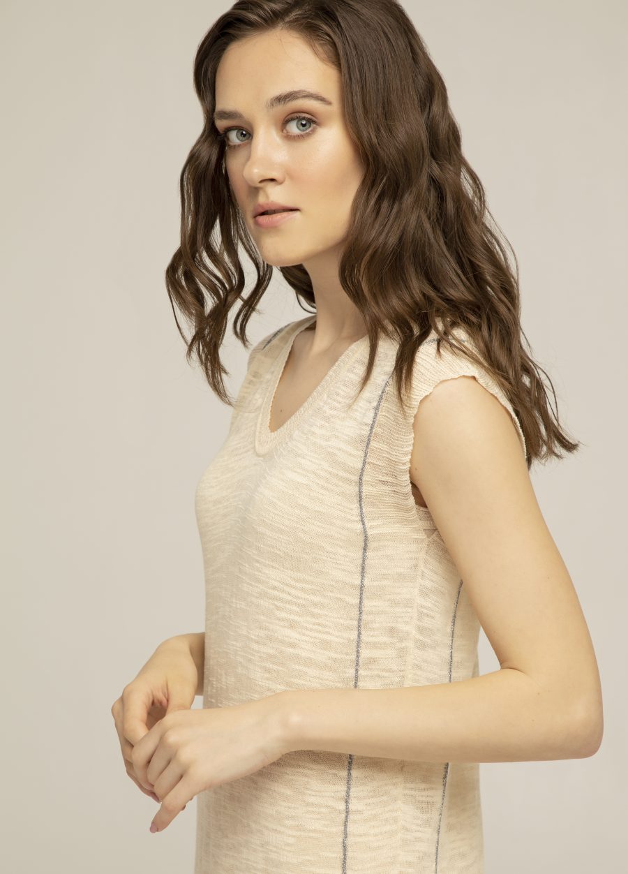 DRESS BEIGE light summer translucent midi made of cotton 9026-Collections_Dresses_2