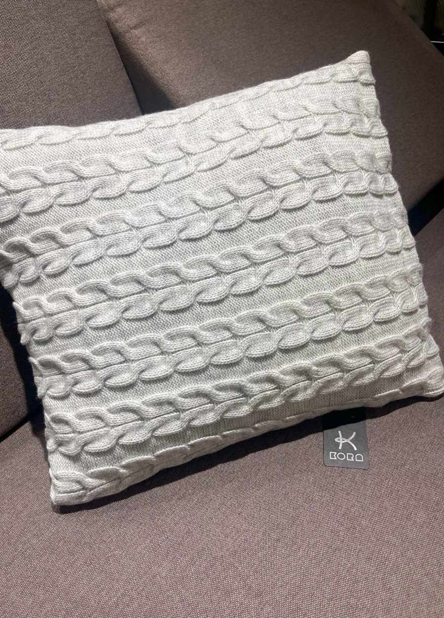 Grey Cable-Knit Pillow Cover 3126-For Home_Pillow Covers_3