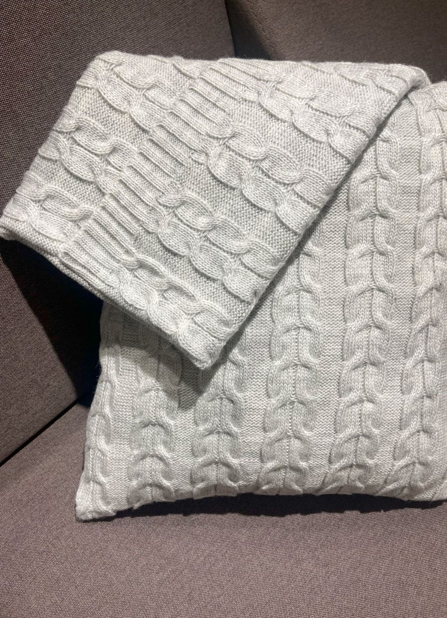 Grey Cable-Knit Pillow Cover 3126-For Home_Pillow Covers_1