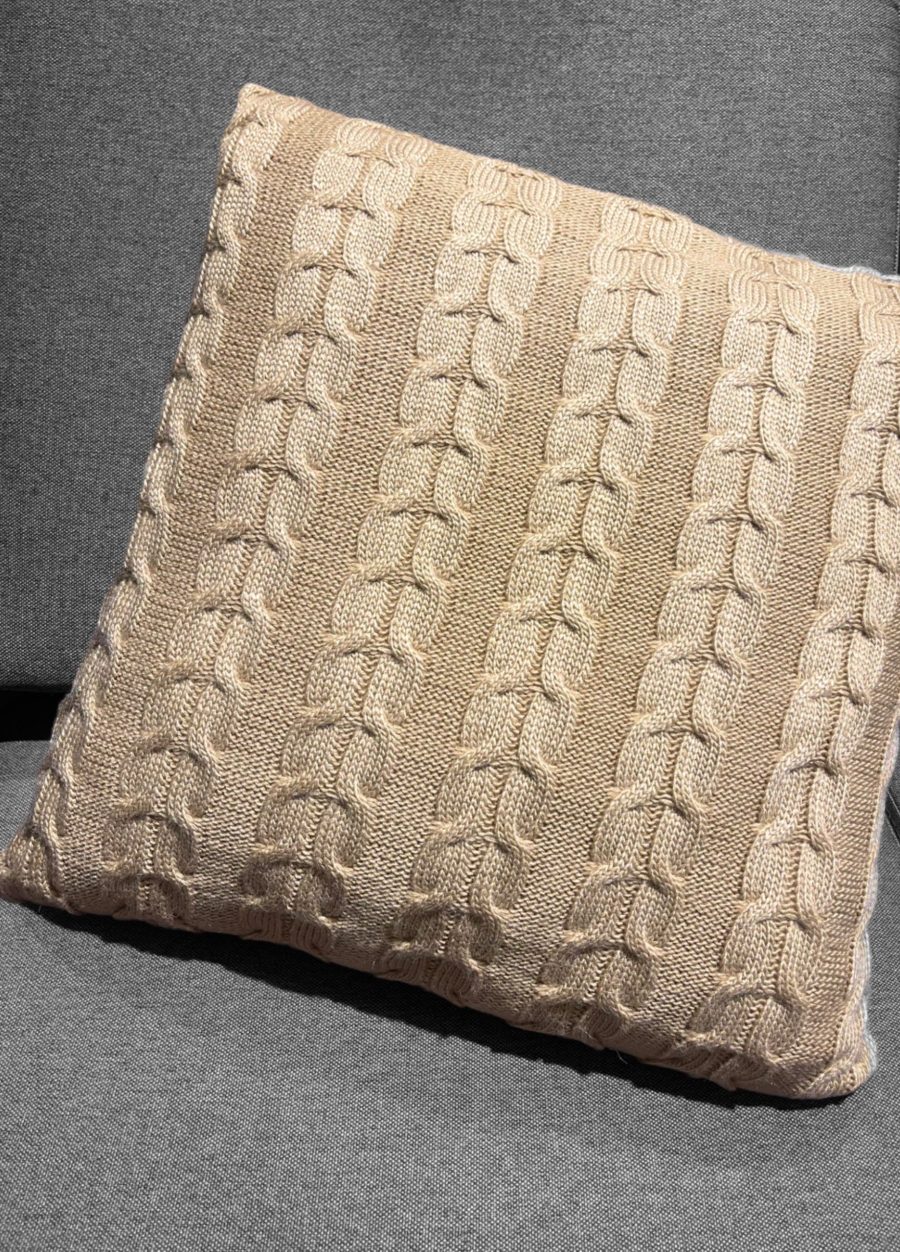 Cable-Knit Throw Pillow Cover Beige 3126-For Home_Pillow Covers_1
