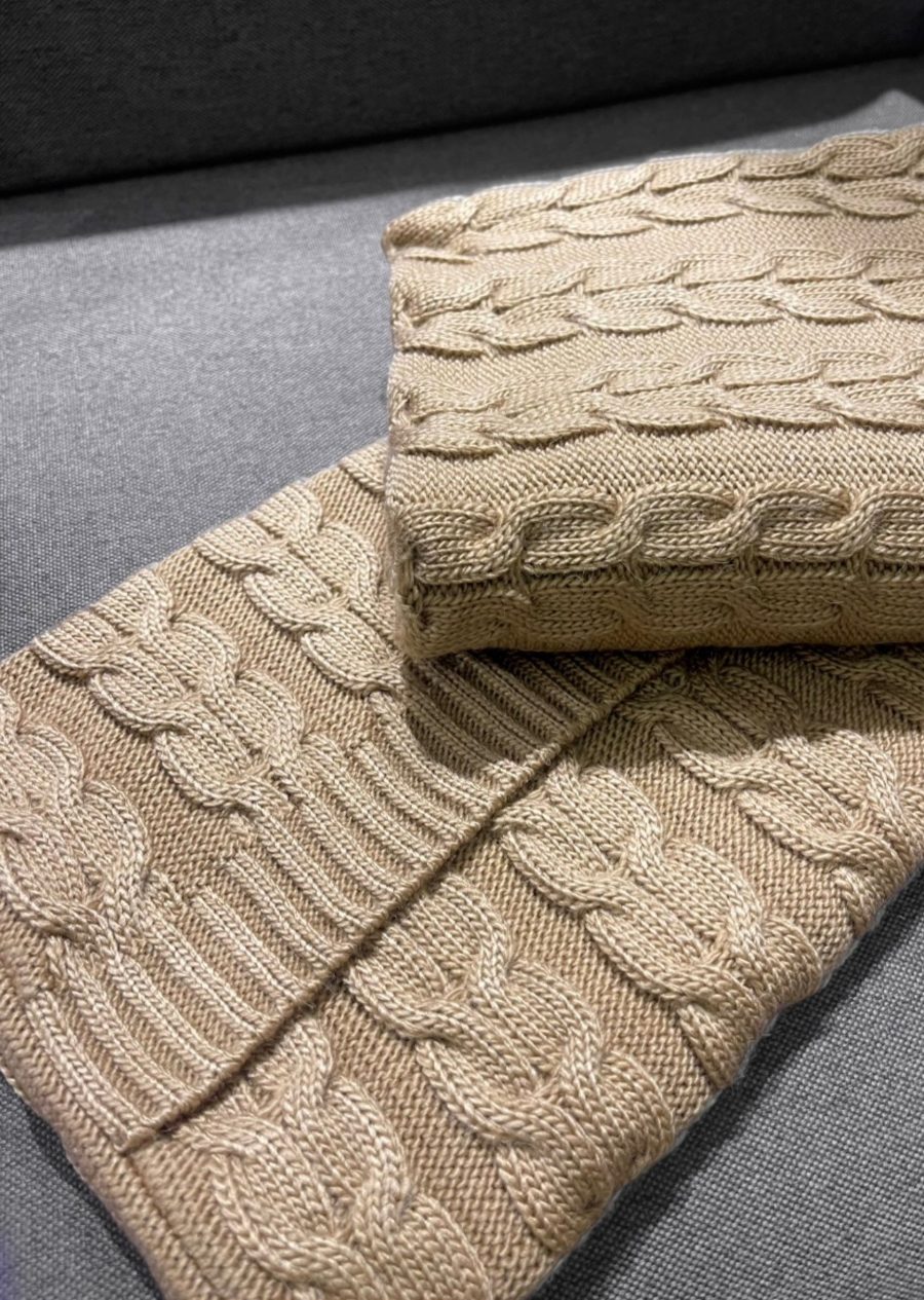 Cable-Knit Throw Pillow Cover Beige 3126-For Home_Pillow Covers_2