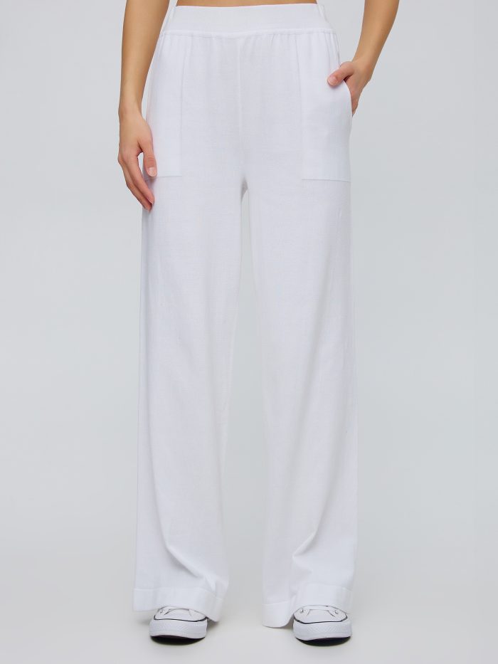 PANTS WHITE made of semi-cotton 4003