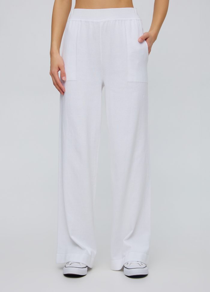 PANTS WHITE made of semi-cotton 4003