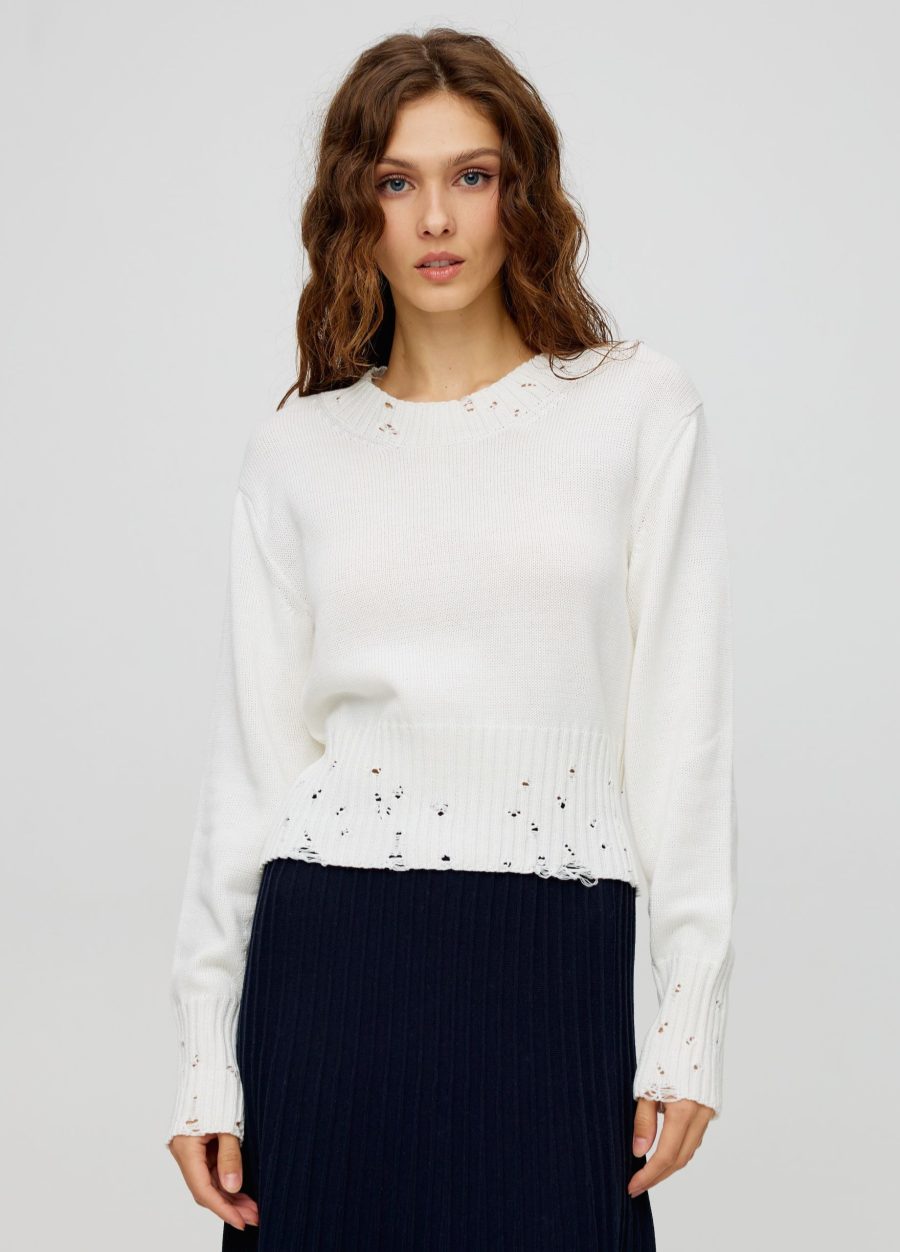 Jumper white shortened from semi-cotton 5004-Collections_Ready to Wear_5