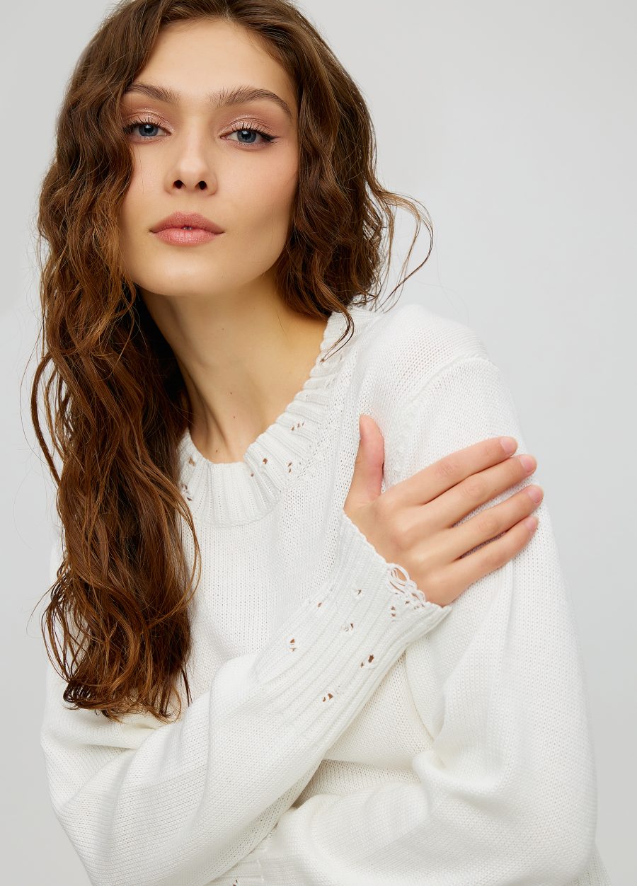 Jumper white shortened from semi-cotton 5004-Collections_Ready to Wear_2