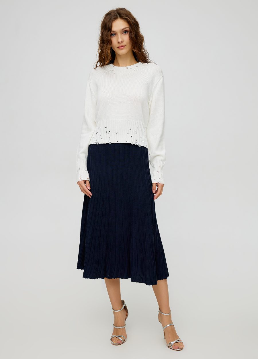 Jumper white shortened from semi-cotton 5004-Collections_Ready to Wear_4