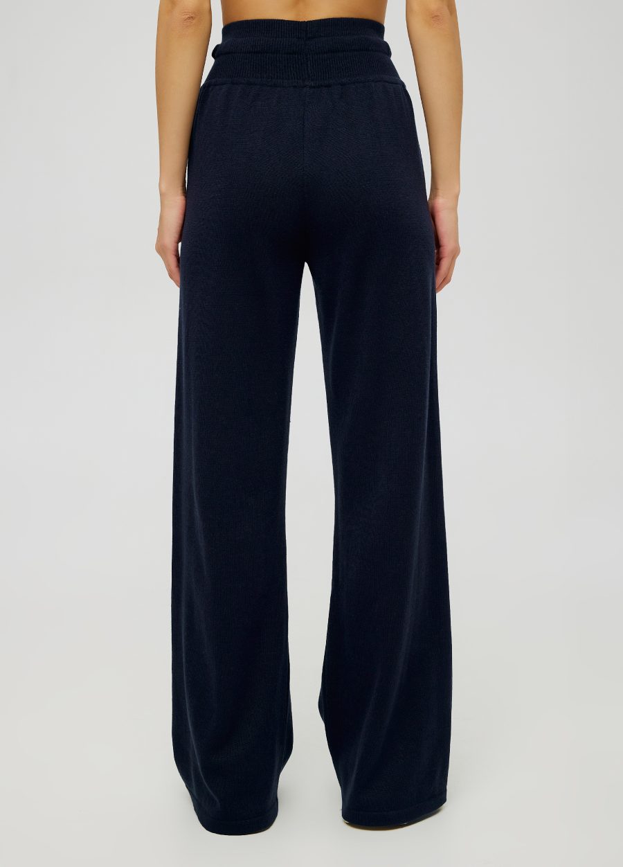PANTS BLUE knitted with pockets 5005-Collections_Ready to Wear_3
