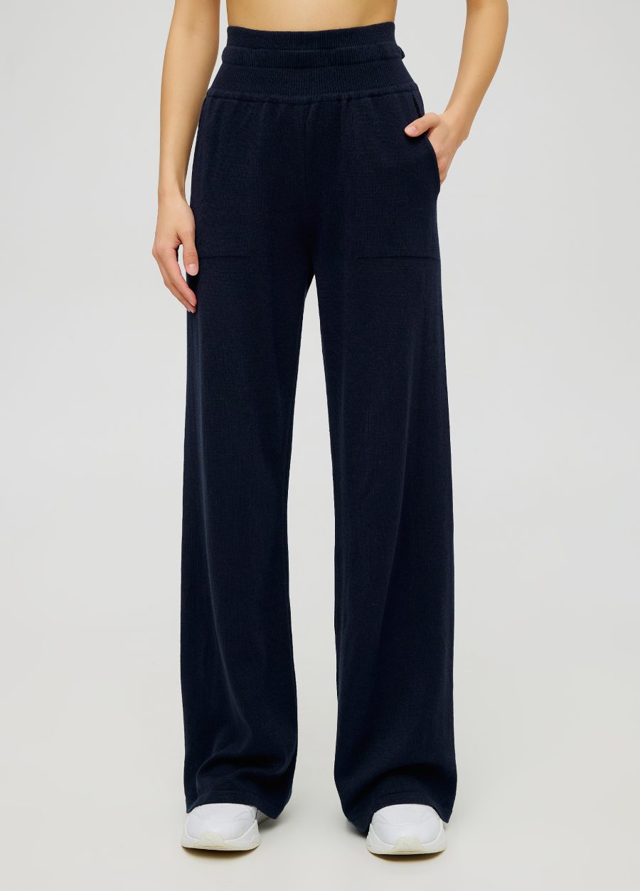 PANTS BLUE knitted with pockets 5005-Collections_Ready to Wear_1