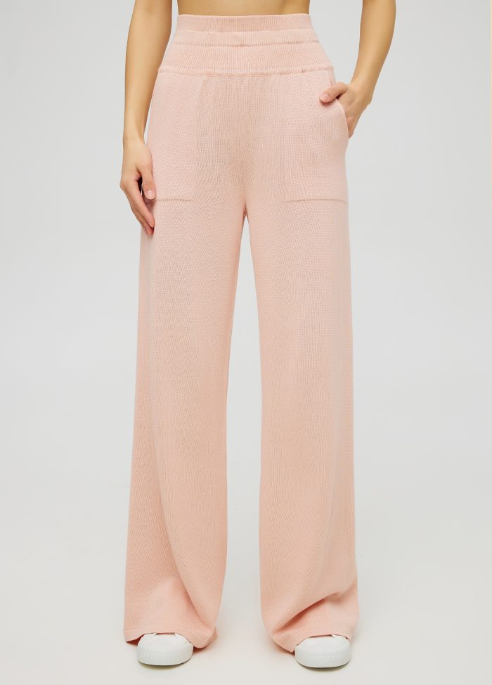 Peach knitted pants with pockets 5005