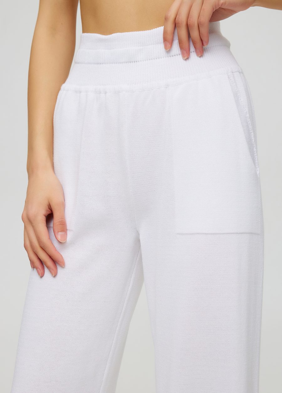 PANTS WHITE knitted with pockets 5005-Collections_Ready to Wear_2